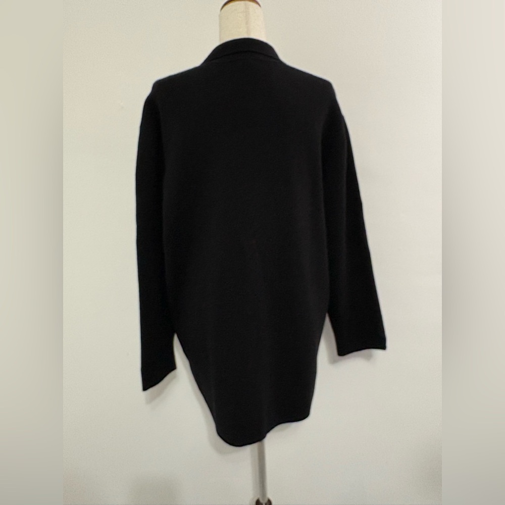 NWT Quince Eco-Knit Milano Stitch Oversized Shirt Jacket Black Sz M - Picture 4 of 6